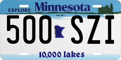 MN license plate 500SZI