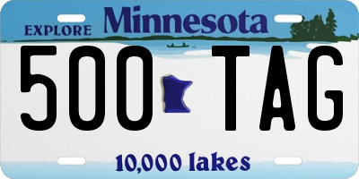 MN license plate 500TAG
