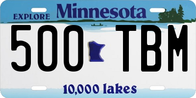 MN license plate 500TBM
