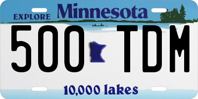 MN license plate 500TDM