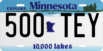 MN license plate 500TEY