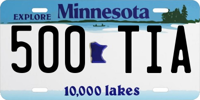 MN license plate 500TIA