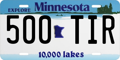 MN license plate 500TIR