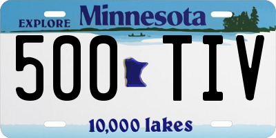 MN license plate 500TIV