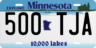 MN license plate 500TJA