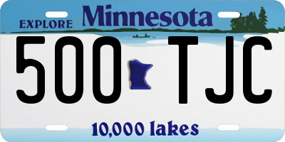 MN license plate 500TJC