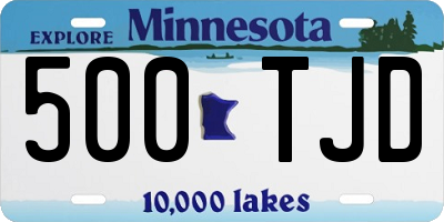 MN license plate 500TJD
