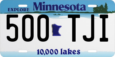 MN license plate 500TJI