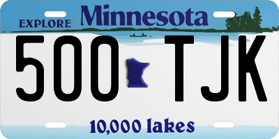 MN license plate 500TJK
