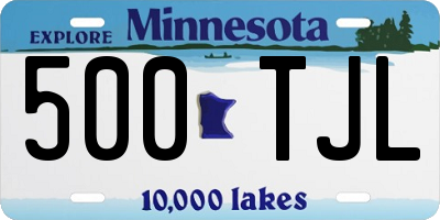 MN license plate 500TJL