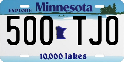 MN license plate 500TJO