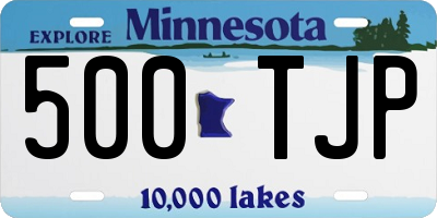 MN license plate 500TJP