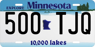 MN license plate 500TJQ