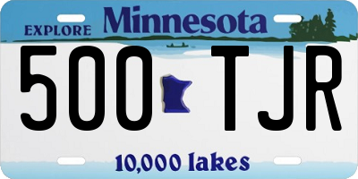 MN license plate 500TJR