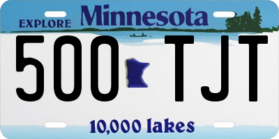 MN license plate 500TJT