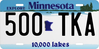 MN license plate 500TKA