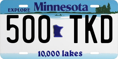 MN license plate 500TKD