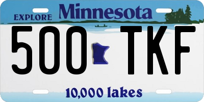 MN license plate 500TKF