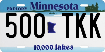 MN license plate 500TKK