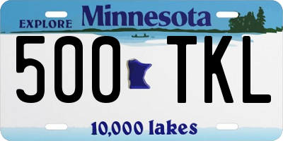 MN license plate 500TKL