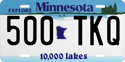 MN license plate 500TKQ