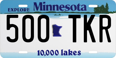 MN license plate 500TKR