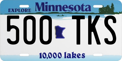 MN license plate 500TKS