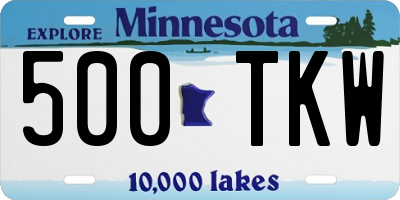MN license plate 500TKW