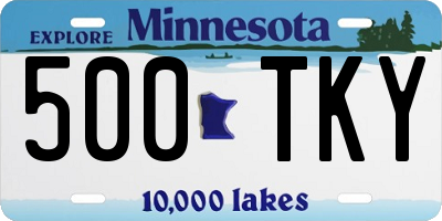 MN license plate 500TKY