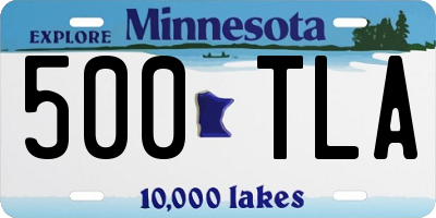MN license plate 500TLA