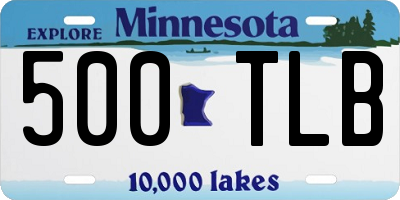 MN license plate 500TLB