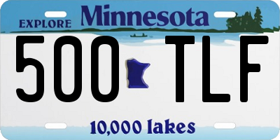 MN license plate 500TLF
