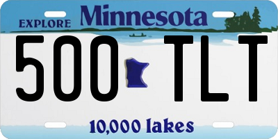 MN license plate 500TLT