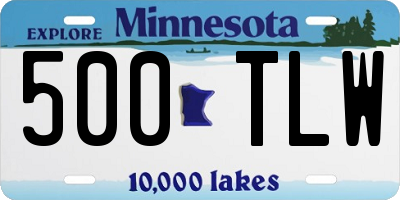 MN license plate 500TLW