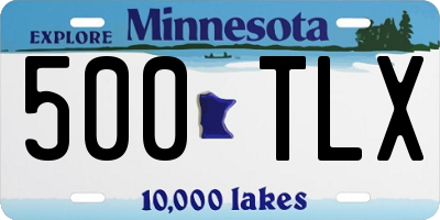 MN license plate 500TLX