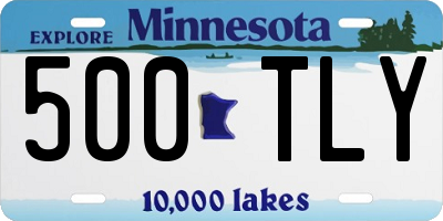MN license plate 500TLY