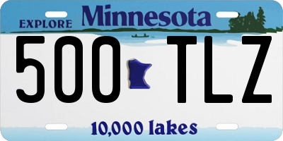 MN license plate 500TLZ