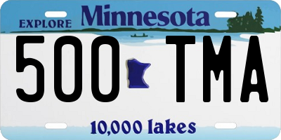 MN license plate 500TMA