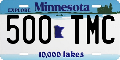 MN license plate 500TMC