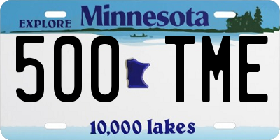 MN license plate 500TME
