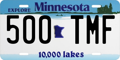 MN license plate 500TMF