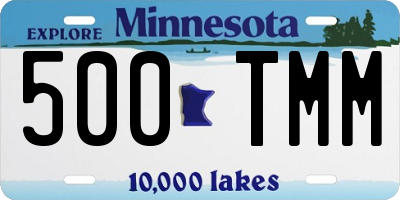MN license plate 500TMM
