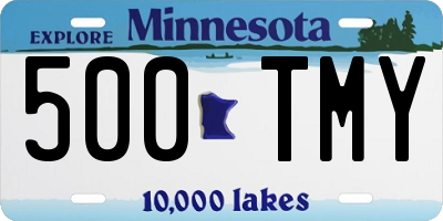 MN license plate 500TMY