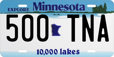 MN license plate 500TNA
