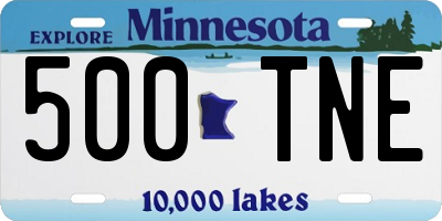 MN license plate 500TNE
