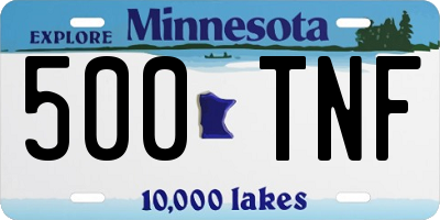 MN license plate 500TNF