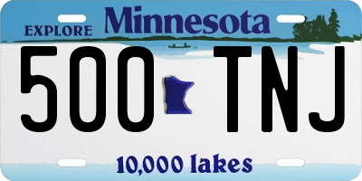 MN license plate 500TNJ