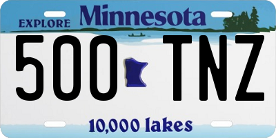MN license plate 500TNZ