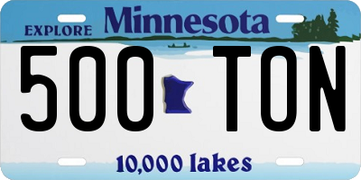 MN license plate 500TON