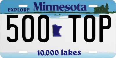 MN license plate 500TOP